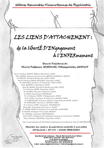 affiche 10e rencontres mirecurtiennes de psychiatrie - attachement