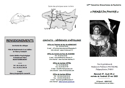 flyer recto 12e rencontres mirecurtiennes de psychiatrie - formes du pouvoir