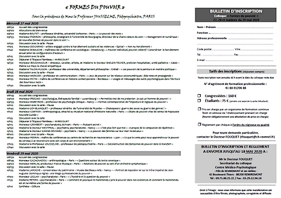 flyer verso 12e rencontres mirecurtiennes de psychiatrie - formes du pouvoir