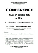 conference Bernard SAVIN familles incestueuses